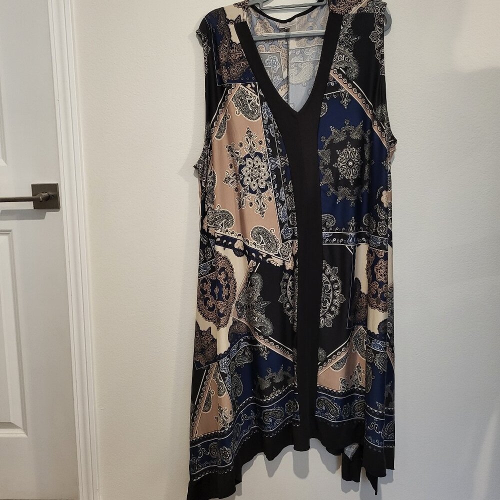 Silky paisley print handkerchief dress